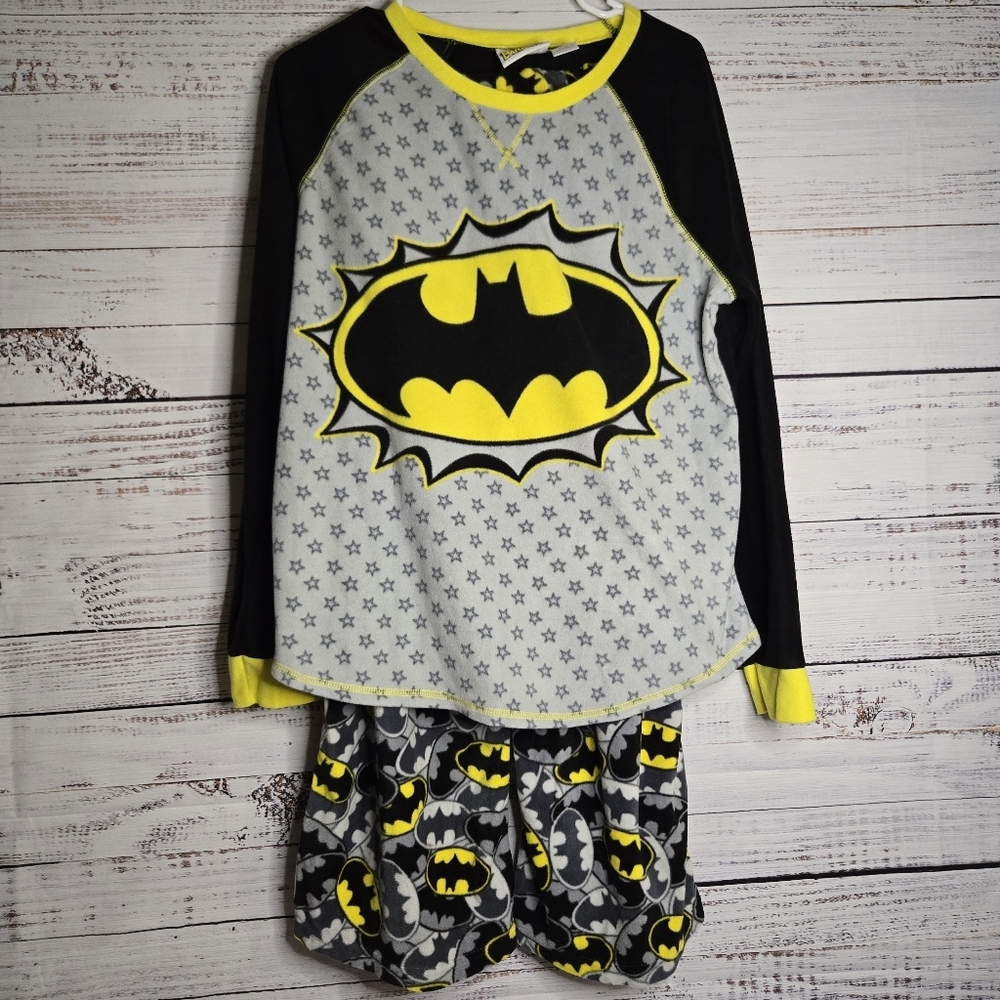 Batgirl bat symbol women's fleece Pajama set sz XL (16/18)